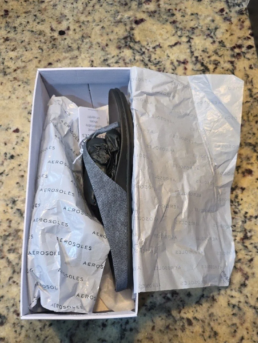 AEROSOLES Gray Denim Strap Thong Sandals